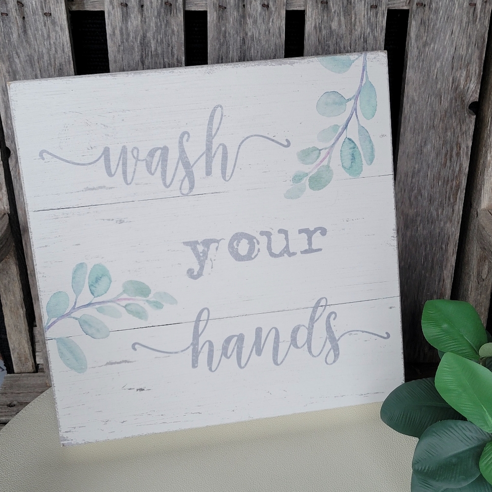 Chic 'Wash Your Hands' Wall Art by Sixtrees - Picture 5 of 7
